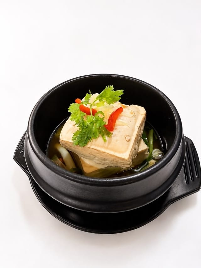 Vegan Soy-Braised Tofu Hot Pot.