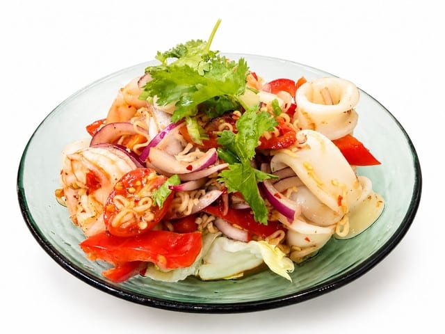 Yum Seafood X Instant Ramen Noodles Salad.