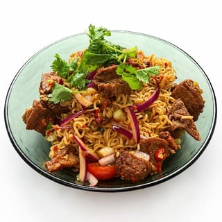 Yum Crispy Seitan X Instant Ramen Noodles Salad
